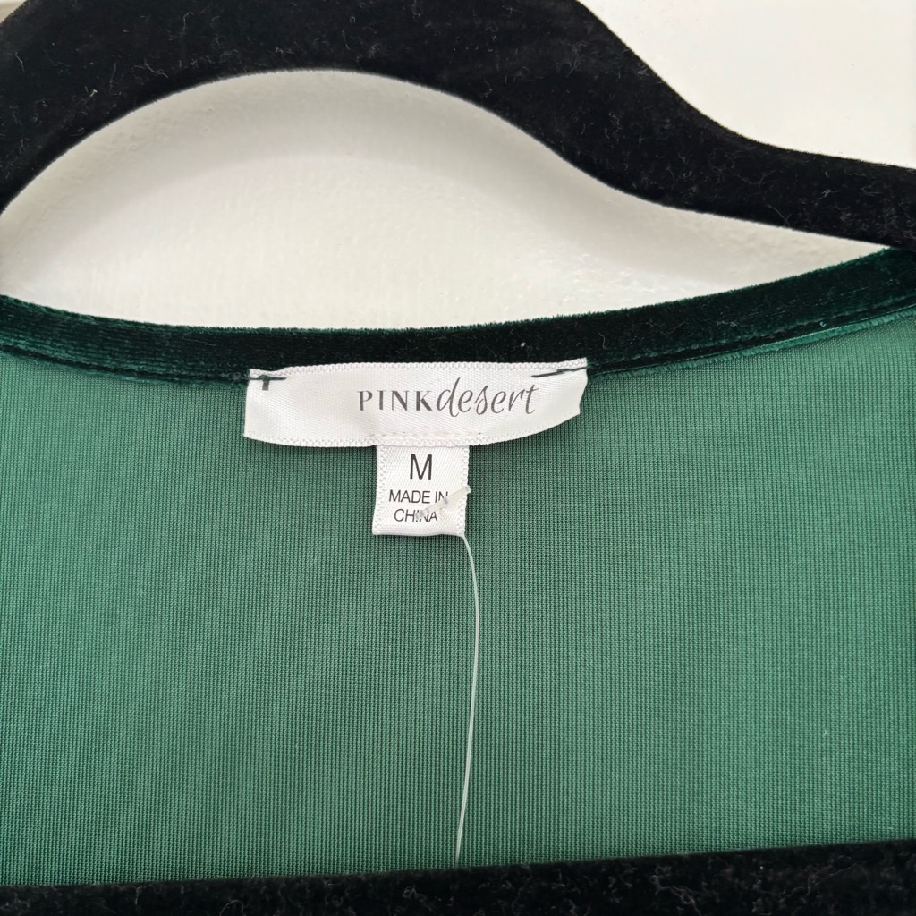 Nwt Pink Desert Regal Velvet Wrap Dress Emerald Green — image 7 of 8